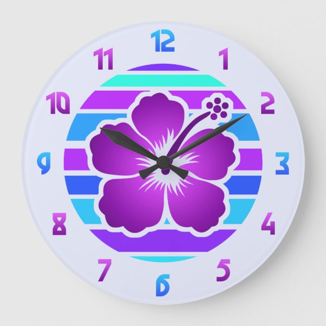 Hibiscus Large Clock (Front)