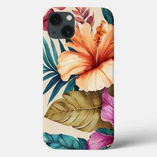 Hibiscus Leaf Watercolor Illustration Case-Mate iPhone 13 Case