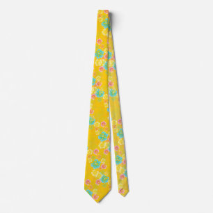 Hibiscus Leis / Hawaiian Tie/ Tropical Floral Tie