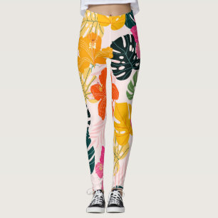 Hibiscus & Monstera: Tropical Vibrance Leggings
