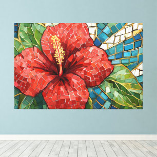 hibiscus mosaic 005 canvas print