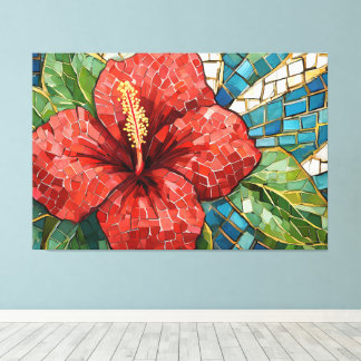 hibiscus mosaic 005 canvas print