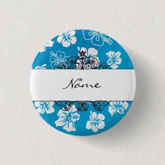 Hibiscus name here 1 inch round button
