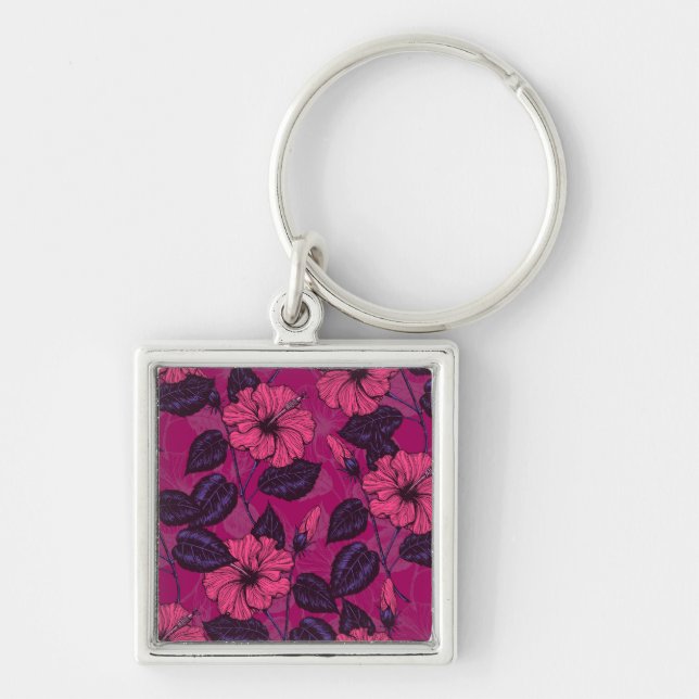 Hibiscus night keychain (Front)