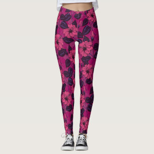 Hibiscus night leggings
