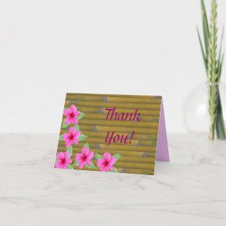 Hibiscus on Bamboo Thank You Card