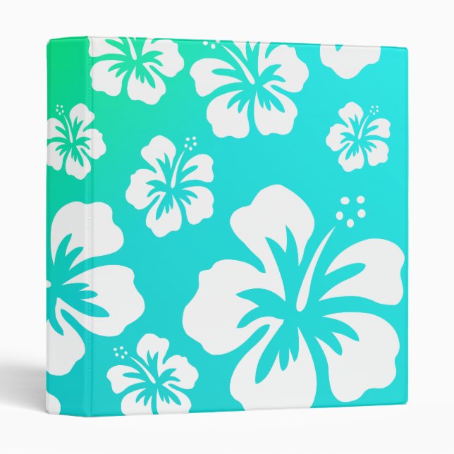 Hibiscus on Blue Green Binder (Front/Spine)
