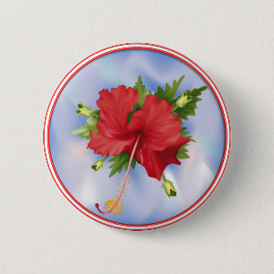Hibiscus on Ice 2 Inch Round Button
