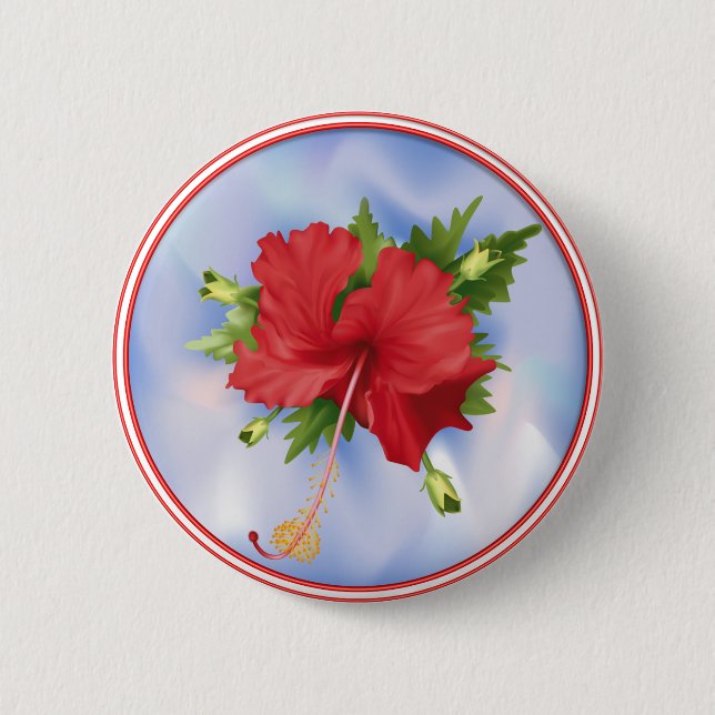 Hibiscus on Ice 2 Inch Round Button (Front)