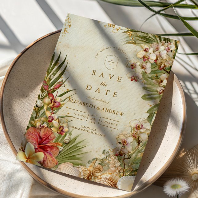 Hibiscus Palm Destination Wedding Save The Date (Creator Uploaded)
