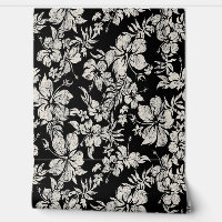 Hibiscus Pareau Distressed Hawaiian - Black