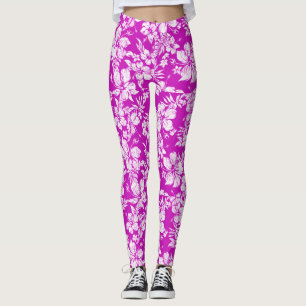 Hibiscus Pareau Distressed Hawaiian Tropical Leggings