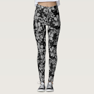 Hibiscus Pareau Distressed Hawaiian Tropical Leggings