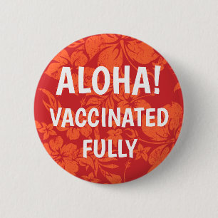 Hibiscus Pareau Distressed Hawaiian Vaccinated 2 Inch Round Button