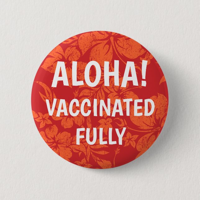 Hibiscus Pareau Distressed Hawaiian Vaccinated 2 Inch Round Button (Front)