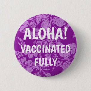 Hibiscus Pareau Distressed Hawaiian Vaccinated 2 Inch Round Button