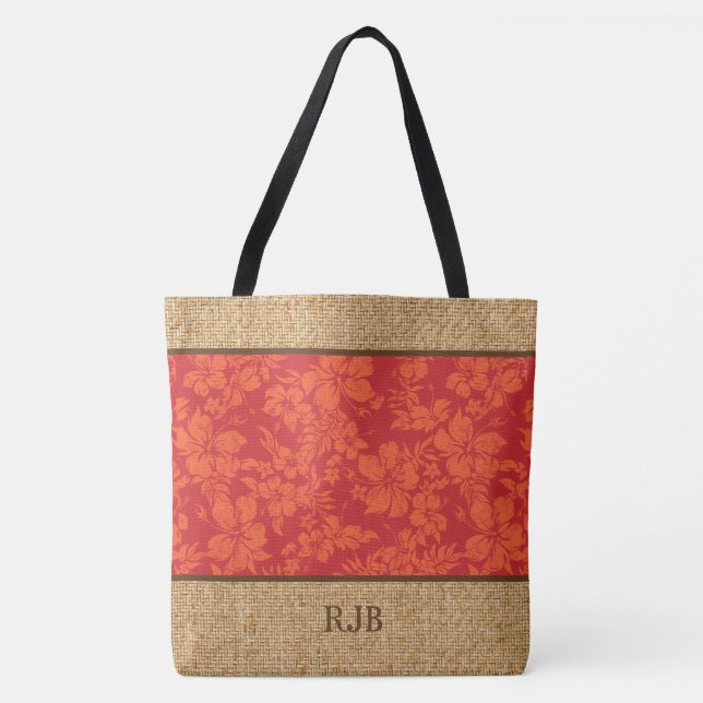 Hibiscus Pareau Hawaii Monogram Beach Sac (Devant)