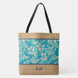 Hibiscus Pareau Hawaii Monogram Beach Sac
