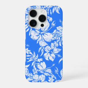 Hibiscus Pareau Hawaiian Floral Ocean Blue iPhone 16 Pro Case