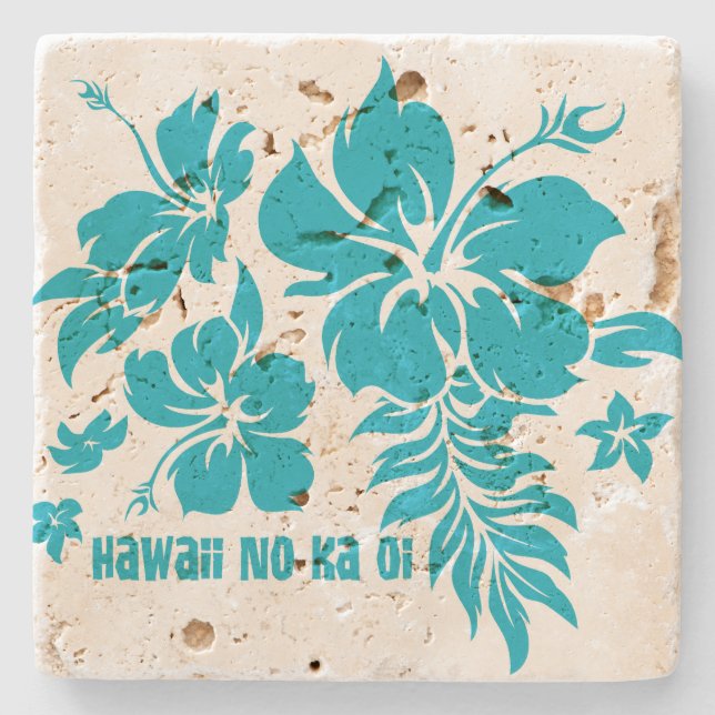 Hibiscus Pareau Hawaiian Floral Tiki Bar Coasters (Front)