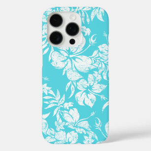 Hibiscus Pareau Hawaiian Floral Turquoise iPhone 16 Pro Case