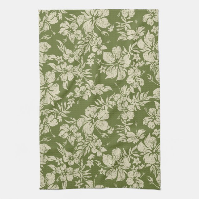 Hibiscus Pareau Hawaiian serviette de cuisine (Vertical)