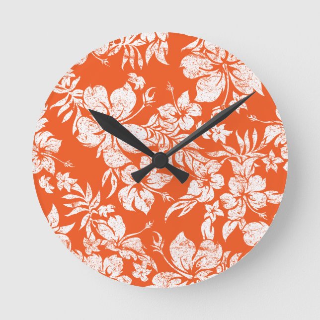 Hibiscus Pareau Horloge murale hawaïenne (Recto)