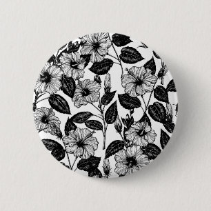 Hibiscus pattern 2 inch round button