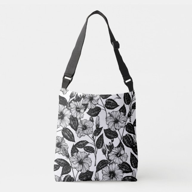 Hibiscus pattern crossbody bag (Front)