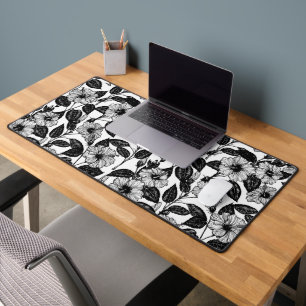Hibiscus pattern desk mat