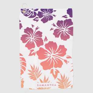 Hibiscus Pattern Golf Towel