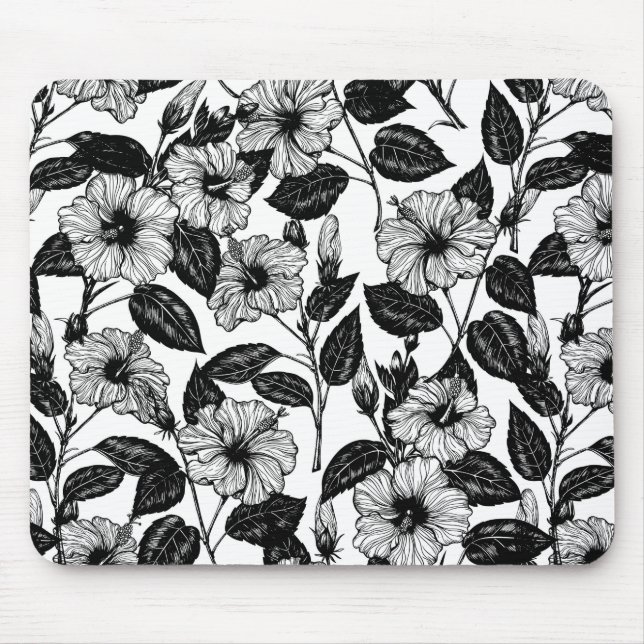Hibiscus pattern mouse pad (Front)