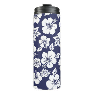 Hibiscus pattern thermal tumbler