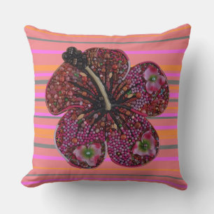 Hibiscus perles Mosaic lance oreiller