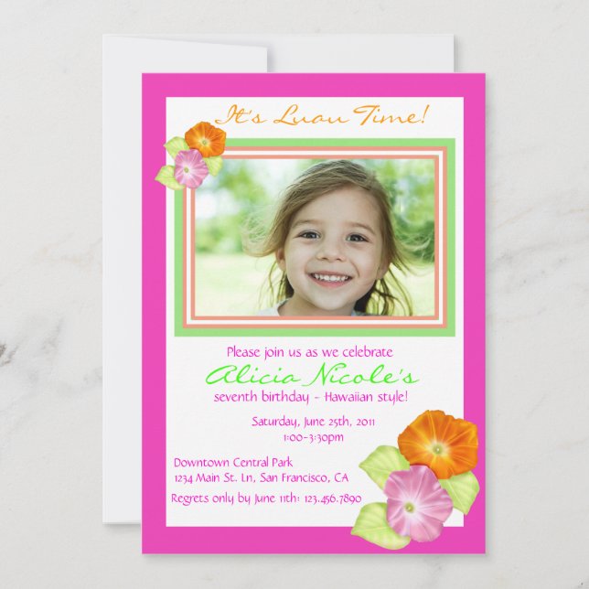 Hibiscus Photo Invitation (Front)
