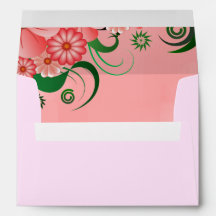 Hibiscus Pink Floral Elegant Custom Envelopes
