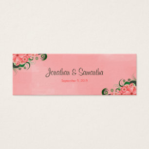 Hibiscus Pink Floral Wedding Favour Favour Tags