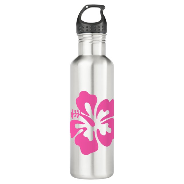 Hibiscus Pink Tropical Flower Floral Bloom 710 Ml Water Bottle (Front)