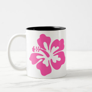 Hibiscus Pink Tropical Flower Floral Bloom Two-Tone Coffee Mug