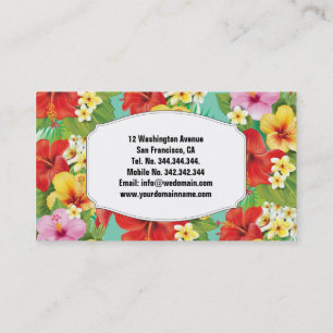 Hibiscus & Plumeria Hawaii Tropical Islands Business Card