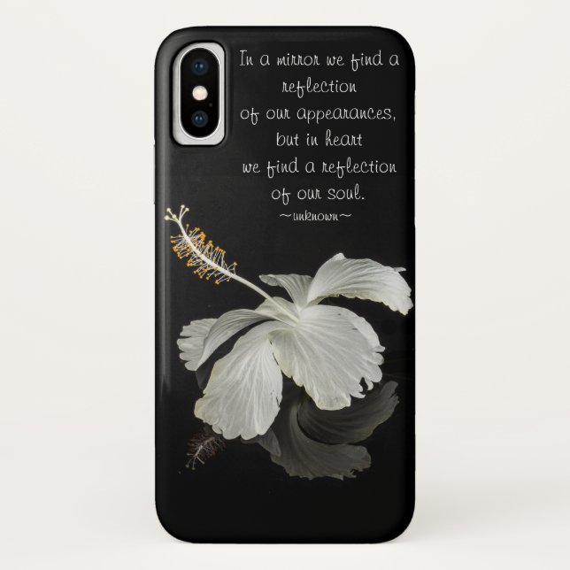 Hibiscus Reflection With Inspirational Quote Case-Mate iPhone Case (Back)