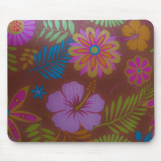 Hibiscus Retro Flower Design Mouse Pad
