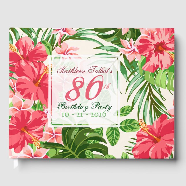 Hibiscus rose 80e anniversaire de la fête Livre d' (Recto)