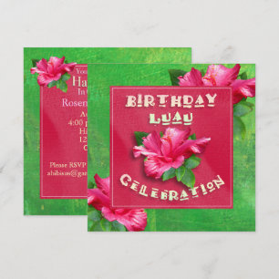 Hibiscus rose Invitations à la fête de Luau