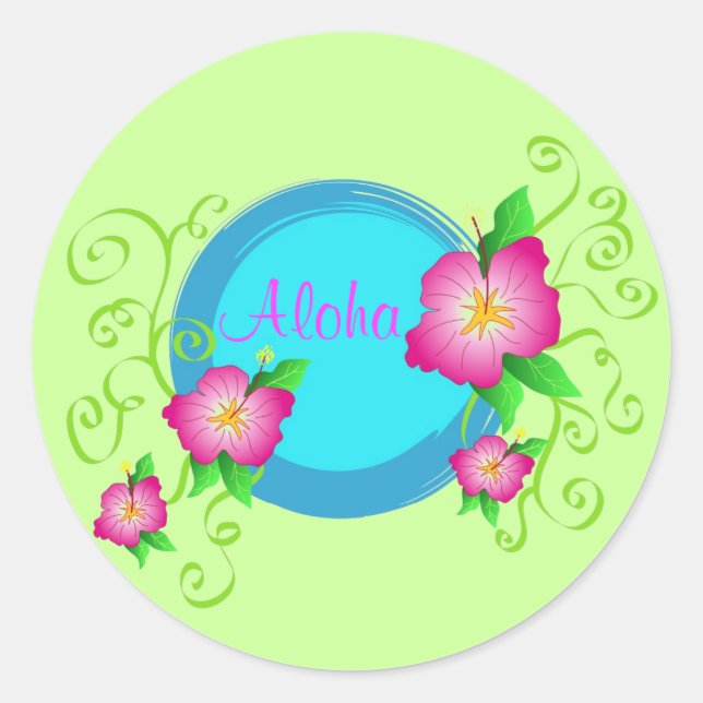 hibiscus rose - Sticker (Devant)