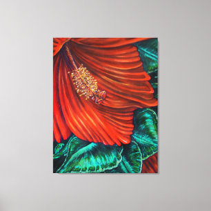 Hibiscus rouge - Impression en toile