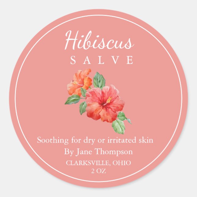 Hibiscus Salve / balm Label (Front)