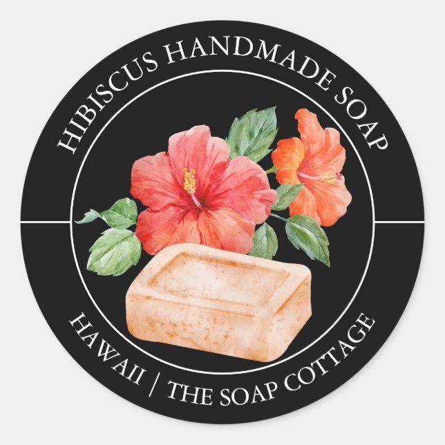 Hibiscus Soap label (Front)
