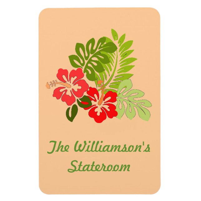 Hibiscus Stateroom Door Marker Magnet (Vertical)