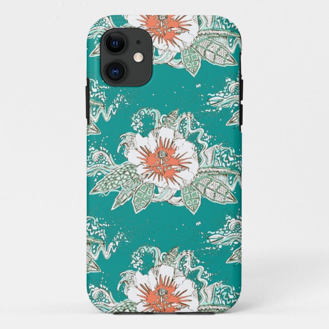 hibiscus surf retro Case-Mate iPhone case (Back)